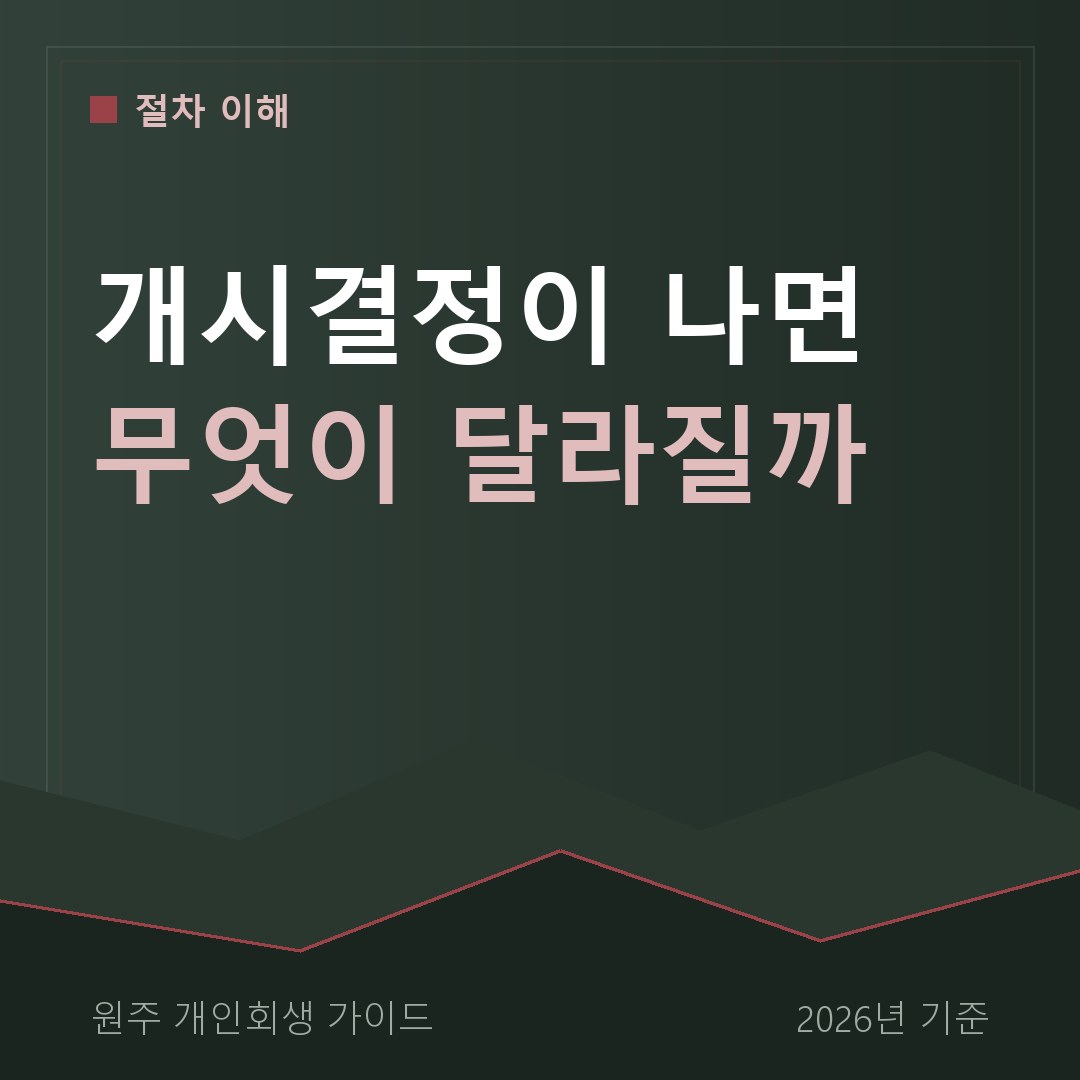 원주 개인회생 개시결정이 나면 무엇이 달라질까