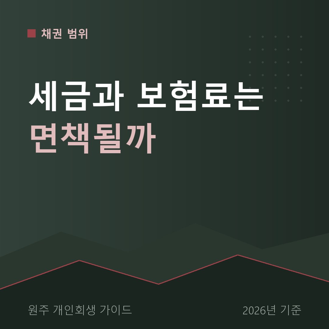 원주 개인회생 세금과 보험료는 면책될까